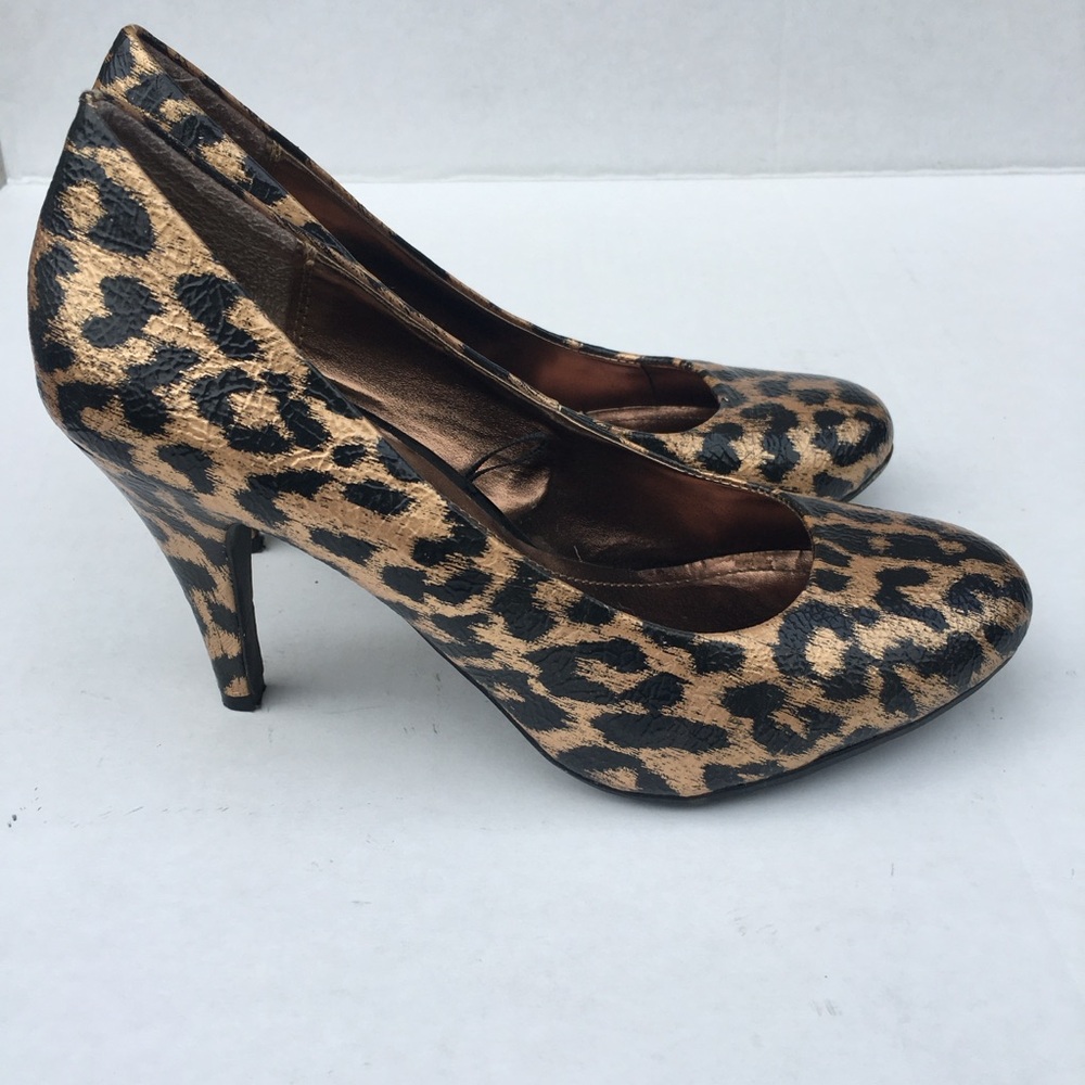 Steve Madden Leopard P-ROZA Platform High Heel Pumps Stiletto 
 Bronze